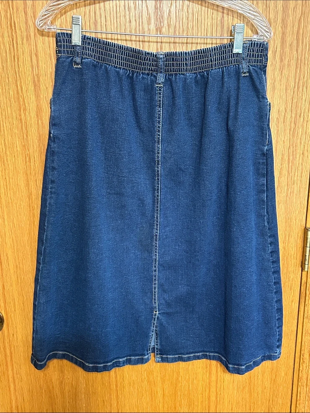 Blair Blue Denim Elastic Waist Skirt woman’s 12
